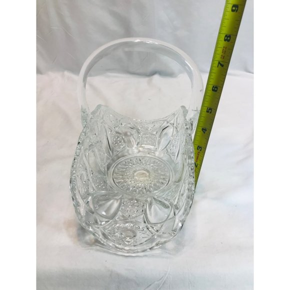 Vintage L.E. Smith crystal basket with applied solid glass handle. - Picture 11 of 11